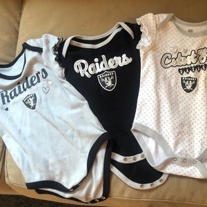 Las Vegas Raiders baby girl onesies